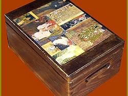 Skrzynia Gustaw Klimt Kola Pudeko drewniane z wiekiem Kufer